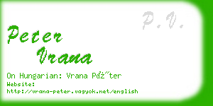 peter vrana business card